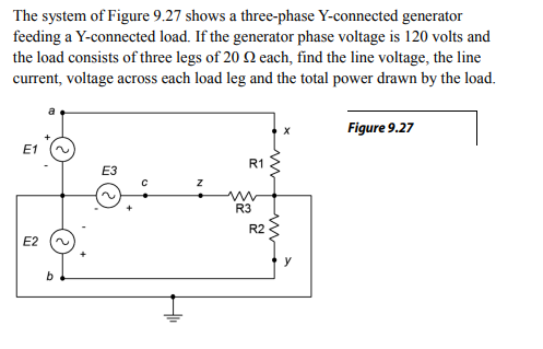 Solved The system of Figure 9.27 shows a three-phase | Chegg.com