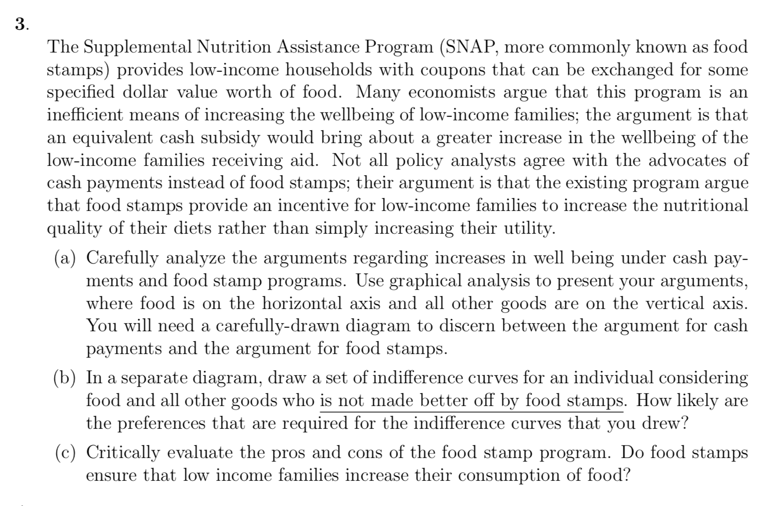 3. The Supplemental Nutrition Assistance Program Chegg