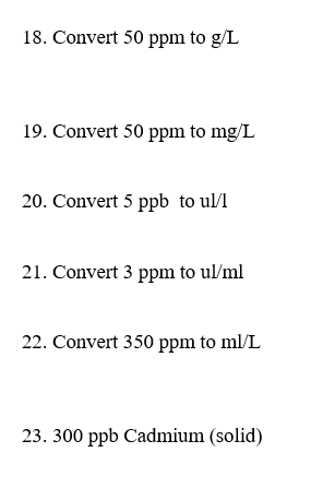 Conversion ppm ppb hotsell