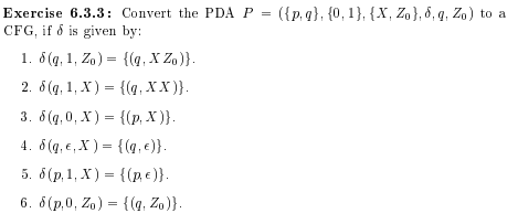 Exercise 6.3.3: Convert The PDA | Chegg.com