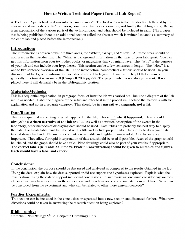 lab report example biology