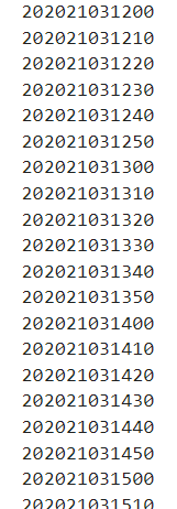 202021031200
202021031210
202021031220
202021031230
202021031240
202021031250
202021031300
202021031310
202021031320
20202103