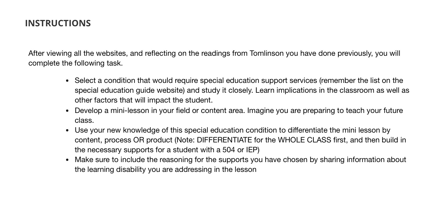 Student Facing Instructions Example Solved by an EXPERT INSTRUCTIONSAfter viewing all the websites, and ...