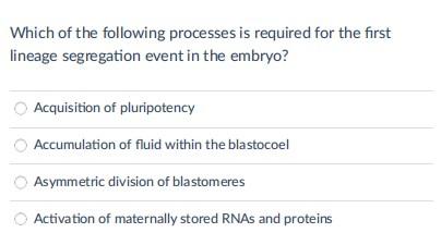 Solved Which of the following processes is required for the | Chegg.com