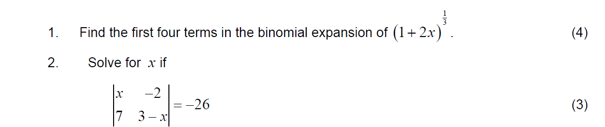 Solved j Find the first four terms in the binomial expansion | Chegg.com