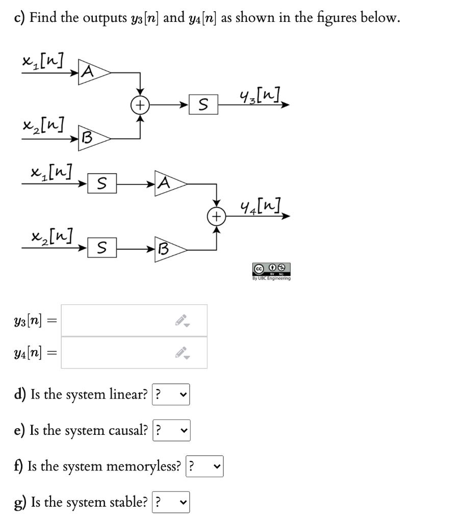 Solved C Find The Outputs Yz N And Y1 N As Shown In T Chegg Com