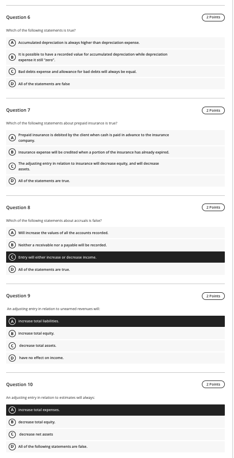 Solved Question 6 2 Points Which of the following statements | Chegg.com