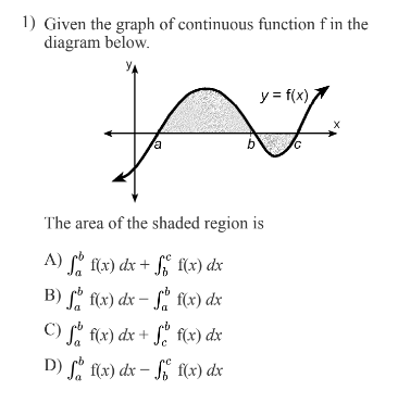 Solved 1) Given the graph of continuous function f in the | Chegg.com