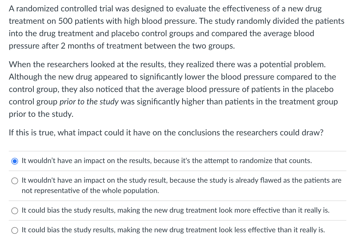 Solved A randomized controlled trial was designed to | Chegg.com