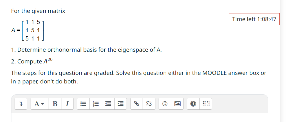 Solved For The Given Matrix A=⎣⎡115151511⎦⎤ 1. Determine | Chegg.com