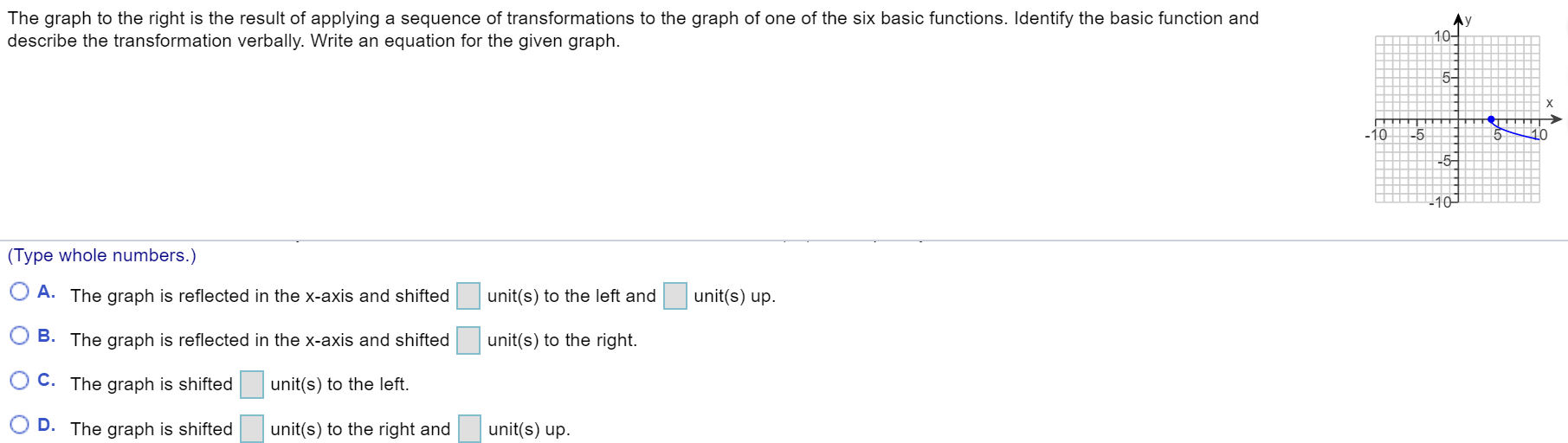 Solved The graph to the right is the result of applying a | Chegg.com