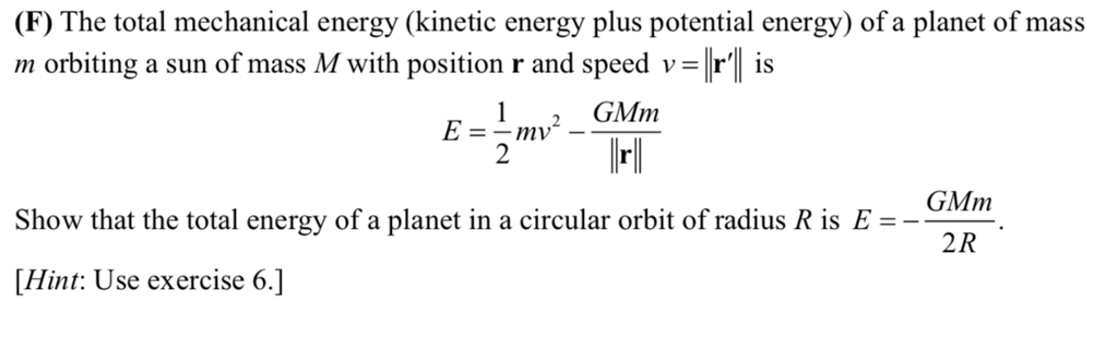 Solved (F) The Total Mechanical Energy (kinetic Energy Plus | Chegg.com