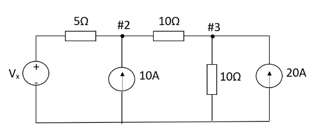 Solved For Vx = 36V, apply the node voltage method to | Chegg.com