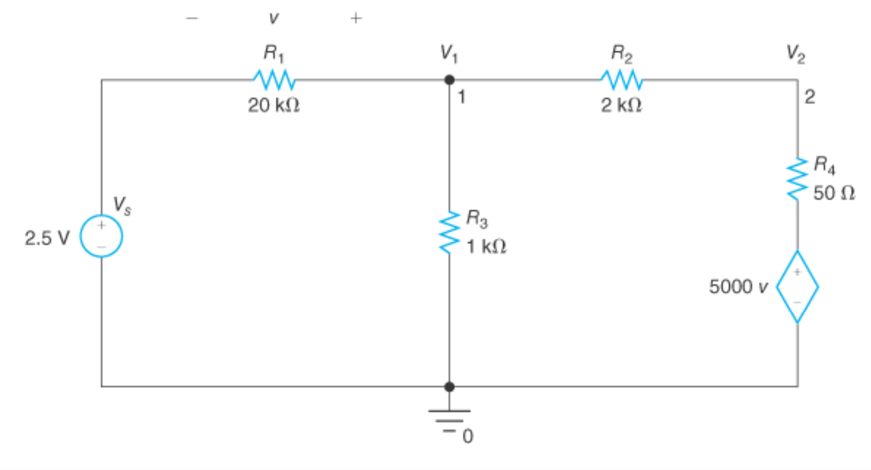 Solved Find the node voltages for V1 and V2 using KCL Nodal | Chegg.com