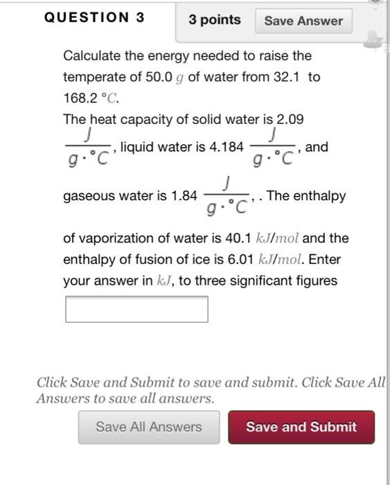 Solved QUESTION 1 2 Points Save Answer Calculate The Heat | Chegg.com