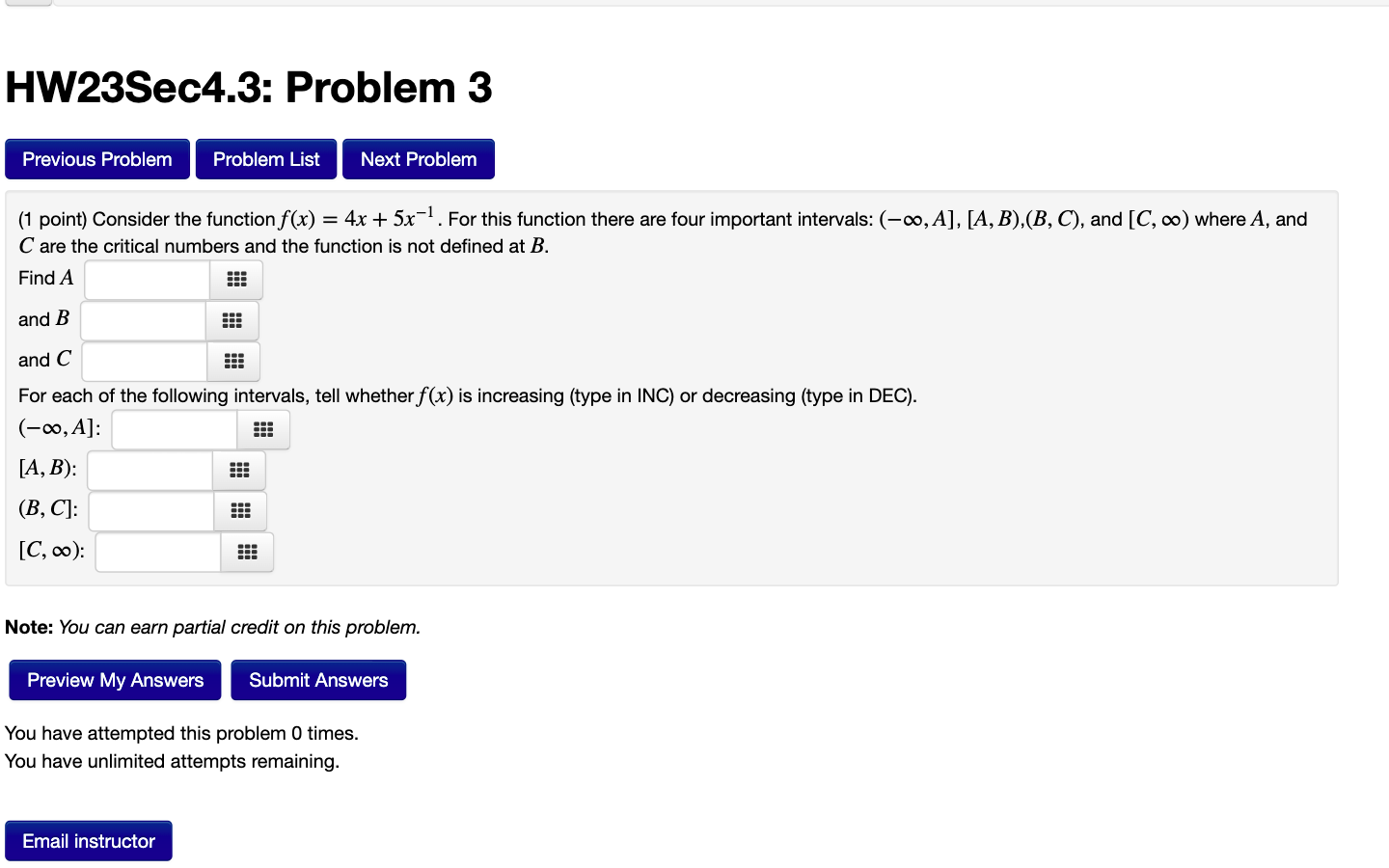 Solved HW23Sec4.3: Problem 3 Previous Problem Problem List | Chegg.com