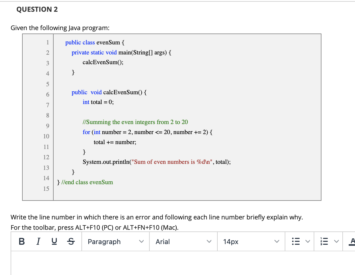 Solved QUESTION 2 Given the following Java program: 1 2. | Chegg.com