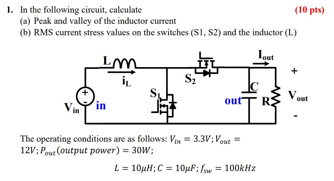 Solved 1. In the following circuit, calculate (10 pts) (a) | Chegg.com