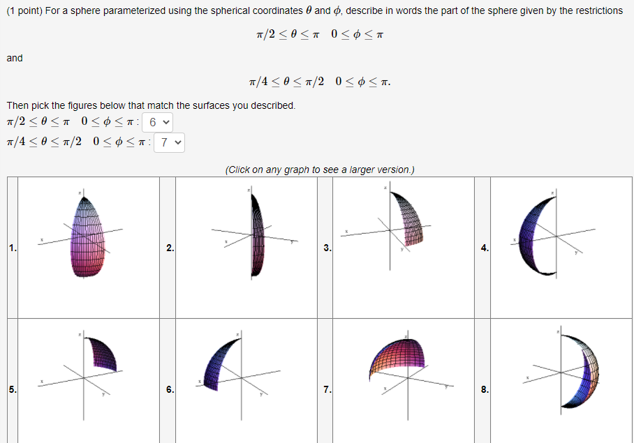 Solved (1 Point) For A Sphere Parameterized Using The 