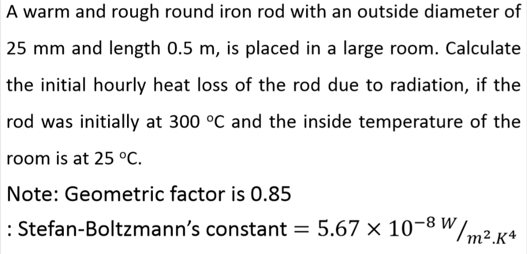 Solved A warm and rough round iron rod with an outside | Chegg.com