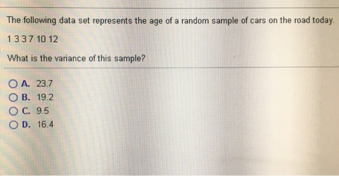 Solved The following data set represents the age of a random | Chegg.com
