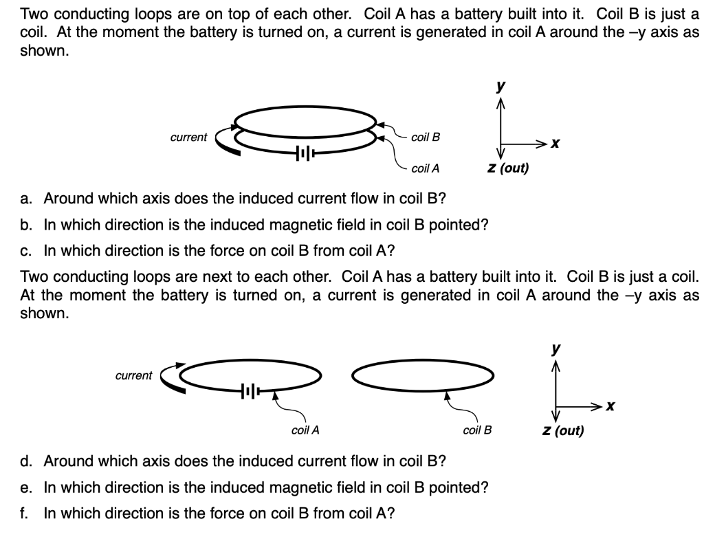 Solved Two conducting loops are on top of each other. Coil A | Chegg.com