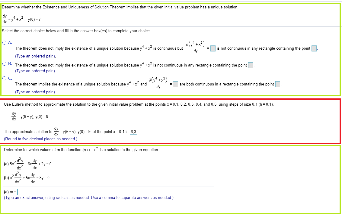 Solved Differential Equations homework Can you choose the | Chegg.com