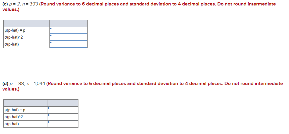 Solved In Each Of The Following Cases Find The Mean Var Chegg Com