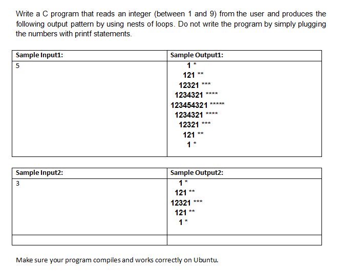 Solved Write a C program that reads an integer (between 1 | Chegg.com