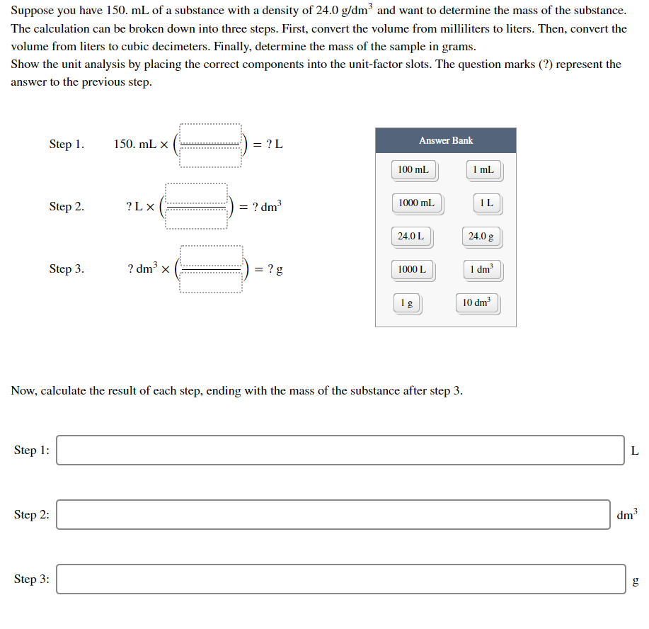 Solved Suppose You Have 150 Ml Of A Substance With A Chegg Com