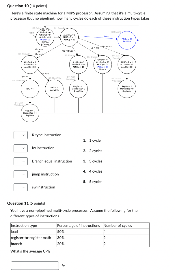 Solved Question 10 (10 points) Here's a finite state machine | Chegg.com