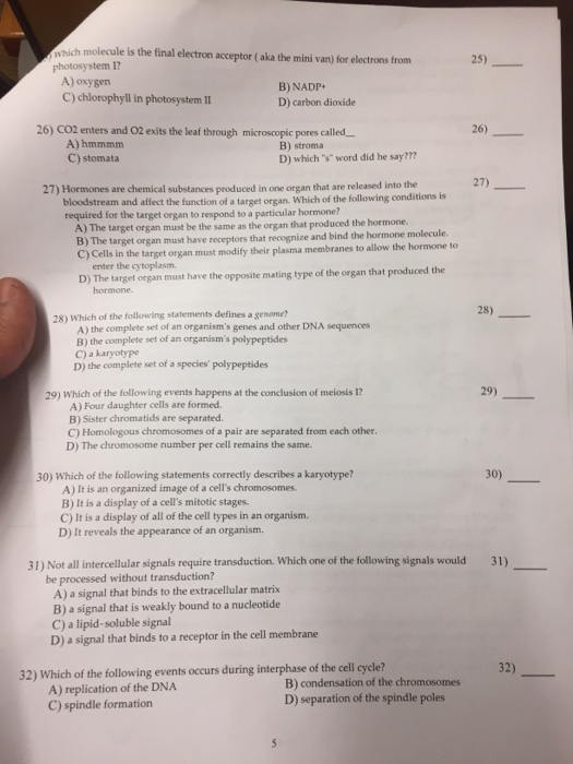 Solved which molecule is the final electron acceptor (aka | Chegg.com