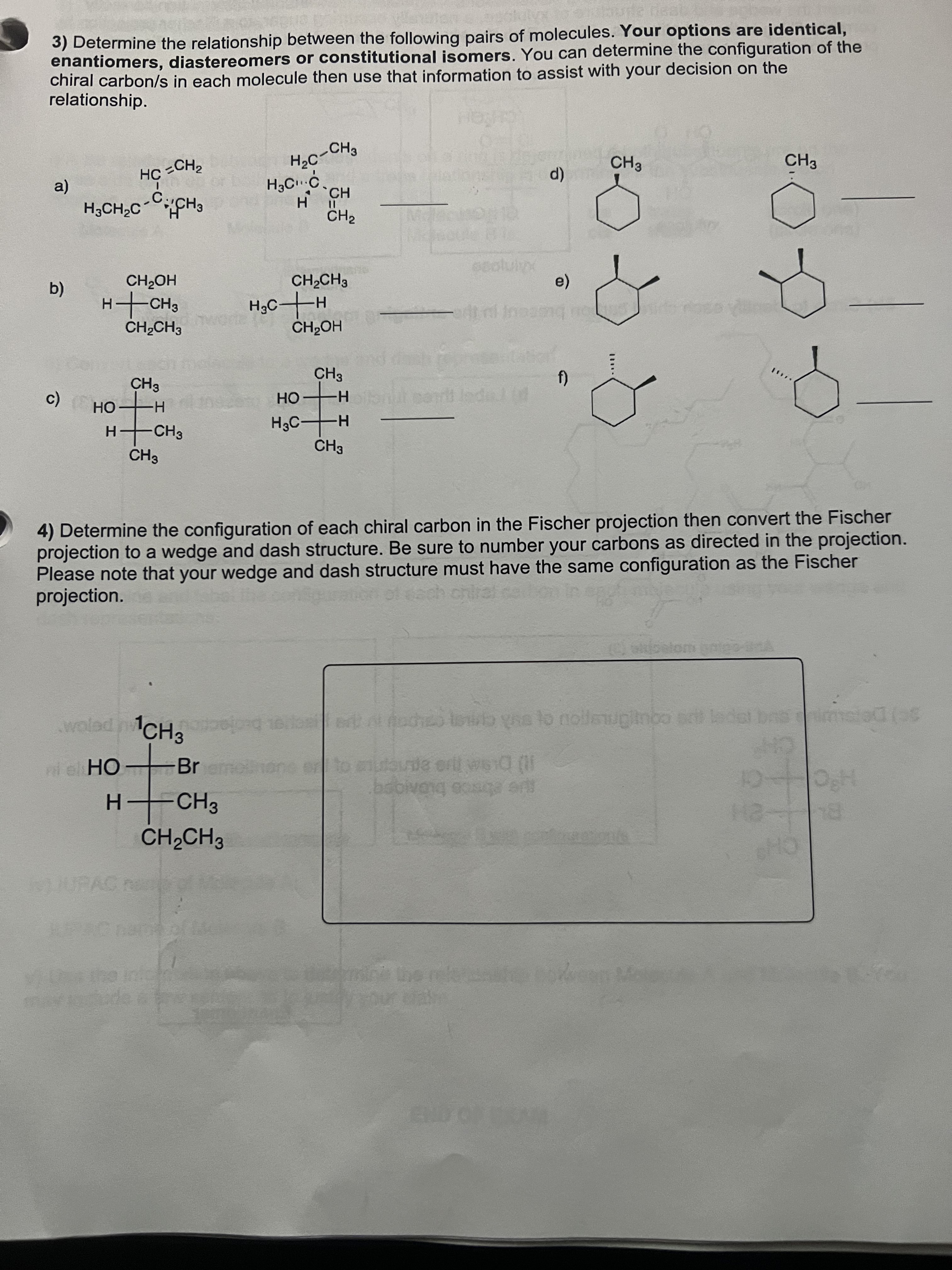 Solved 3) Determine The Relationship Between The Following | Chegg.com