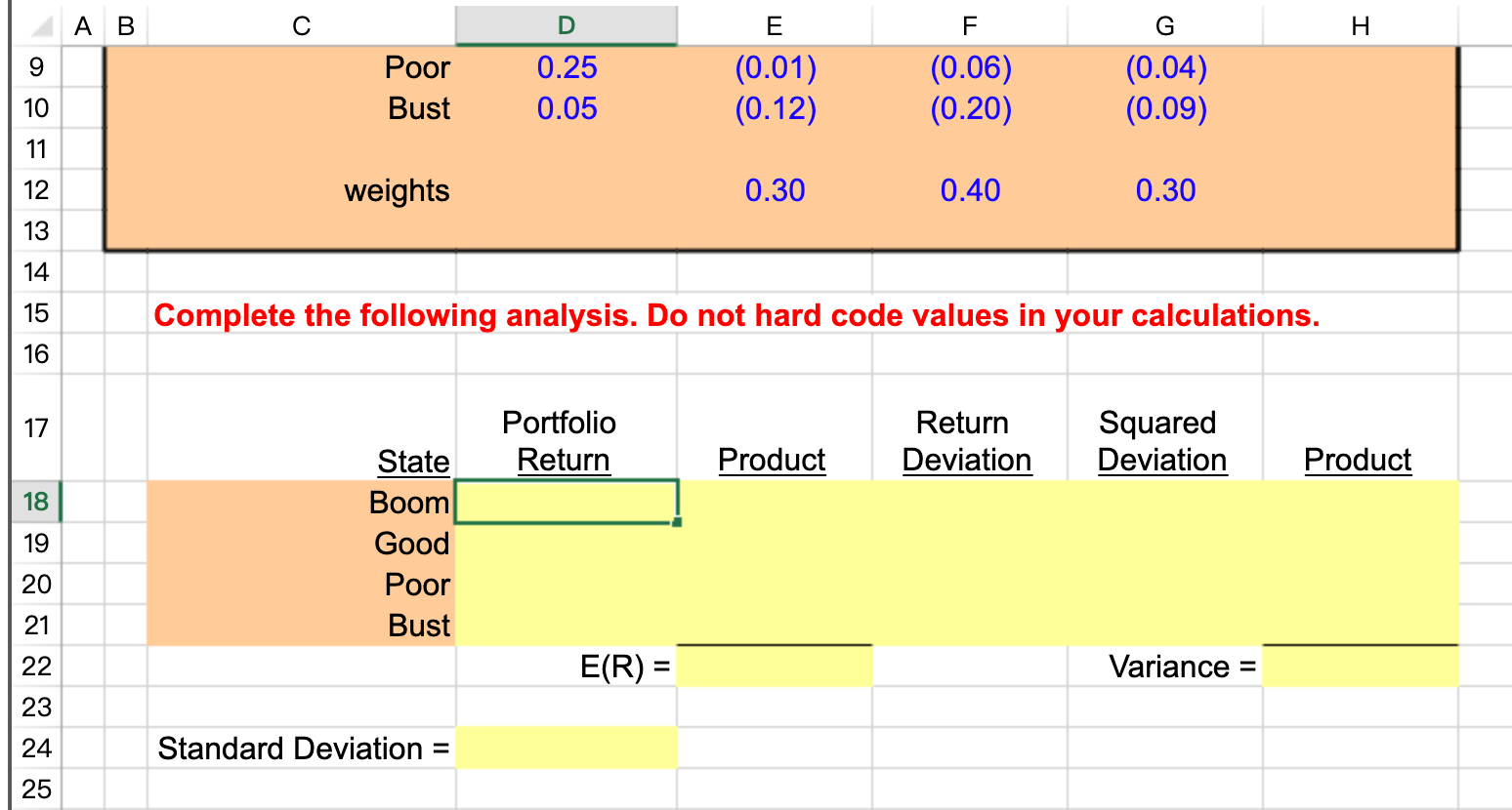 Solved X Returns and standard deviations Excel ? 5 X FILE