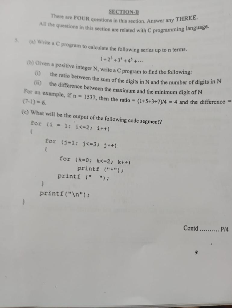 Solved SECTION-B There Are FOUR Questions In This Section. | Chegg.com