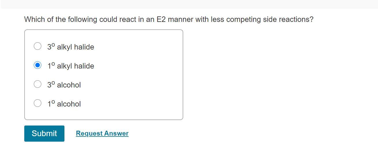 Solved Which of the following could react in an E2 manner | Chegg.com