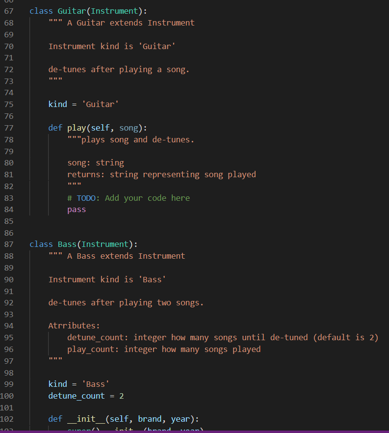 Solved 1 2 3 # MusicRoom module with Instruments class | Chegg.com