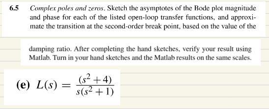 Solved 5 Complex poles and zeros. Sketch the asymptotes of | Chegg.com