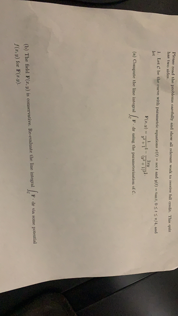 Solved Please read the problems carefully and show all | Chegg.com