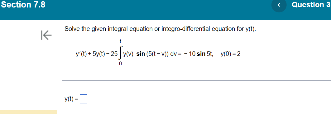 Solved Solve the given integral equation or | Chegg.com