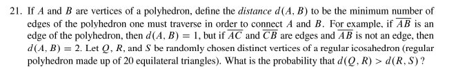 Solved 1. If A and B are vertices of a polyhedron, define | Chegg.com