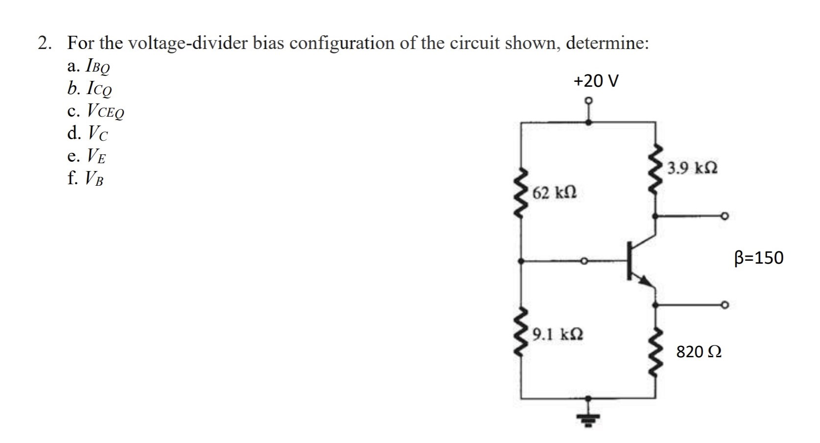 Solved Consider The Voltage Divider Bias Circuit Show - vrogue.co