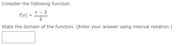 Solved Find the domain of the function using interval | Chegg.com