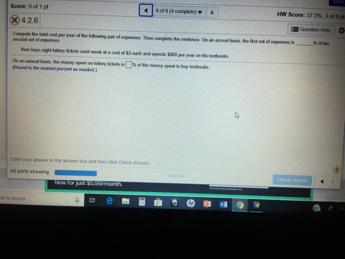 Solved Score: 0 of 1 pt | 80f 8 (4 complete) HW Score: | Chegg.com