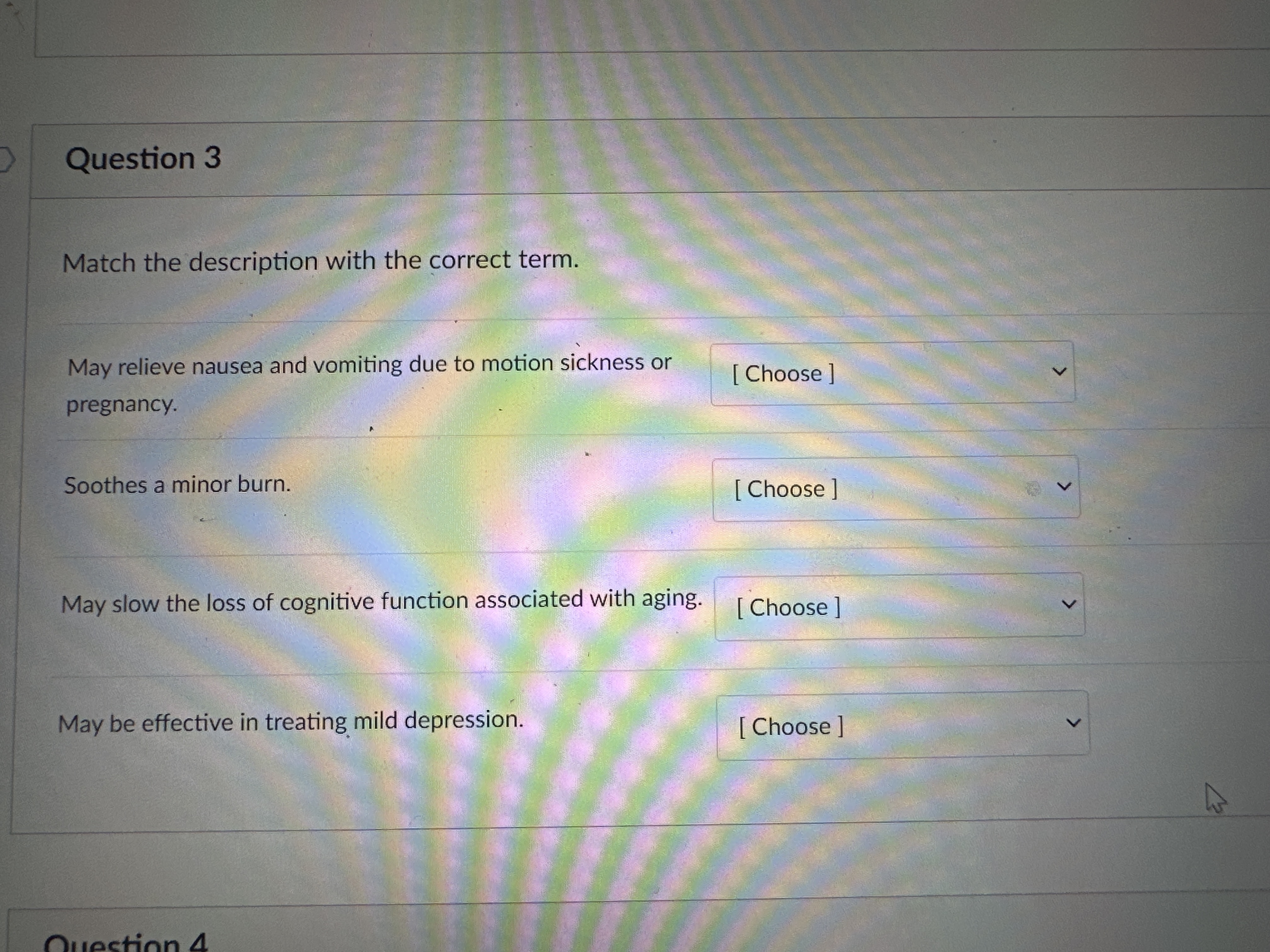 Solved Question 3Match the description with the correct | Chegg.com