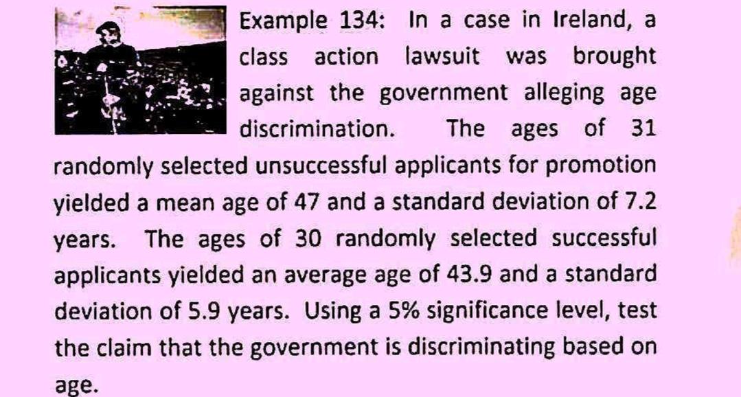 Solved Example 134: In a case in Ireland, a class action | Chegg.com