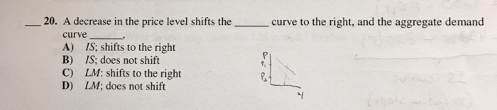 Solved _ 20. A decrease in the price level shifts the curve | Chegg.com