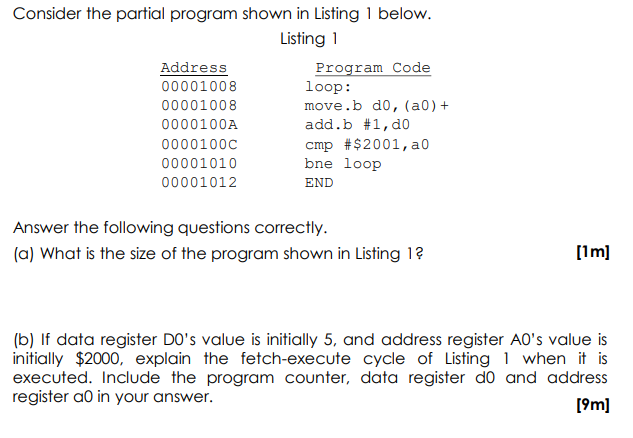 Solved Consider the partial program shown in Listing 1 | Chegg.com