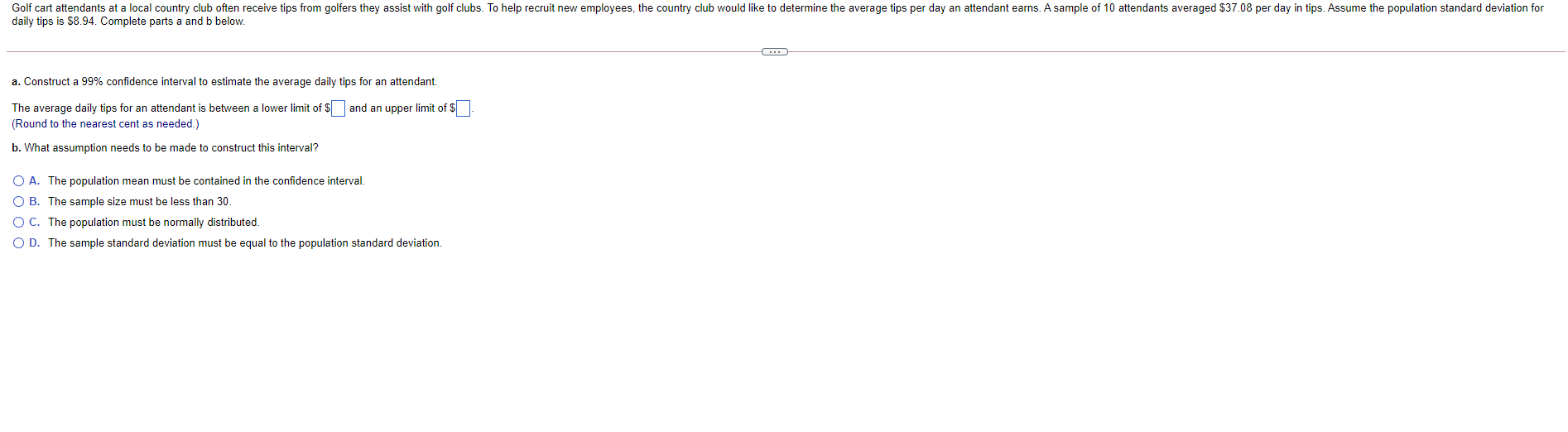 Solved Golf cart attendants at a local country Club often