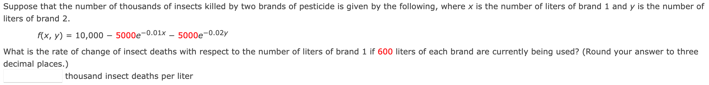 Solved 5000e-0.02y Suppose that the number of thousands of | Chegg.com